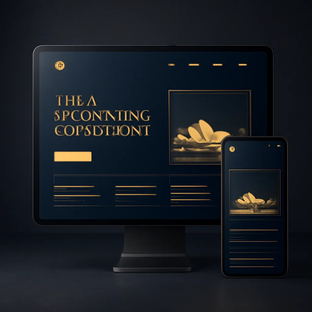 Tax and accounting consultant website mockup with secure client intake on desktop and mobile